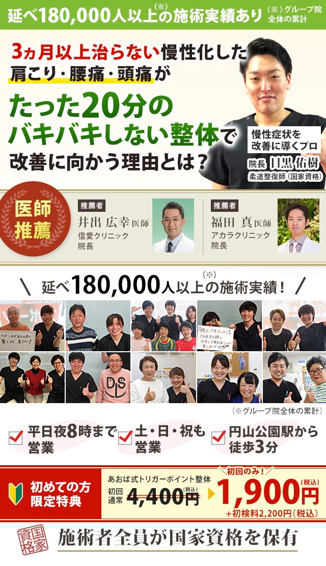述べ180,000人の実績！なぜ長年改善しなかった症状がたった２０分で改善するのか？