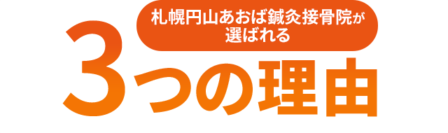 札幌円山あおば鍼灸接骨院が選ばれる3つの理由